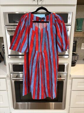 Tuckernuck Pomander Place Painterly Stripe Finely Flutter sleeve dress